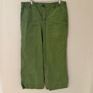 Velvet by Graham & Spencer Mya Utility Wide Leg Olive Green Cropped Pants